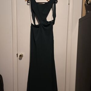 Lulu's Dark Green Backless Dress